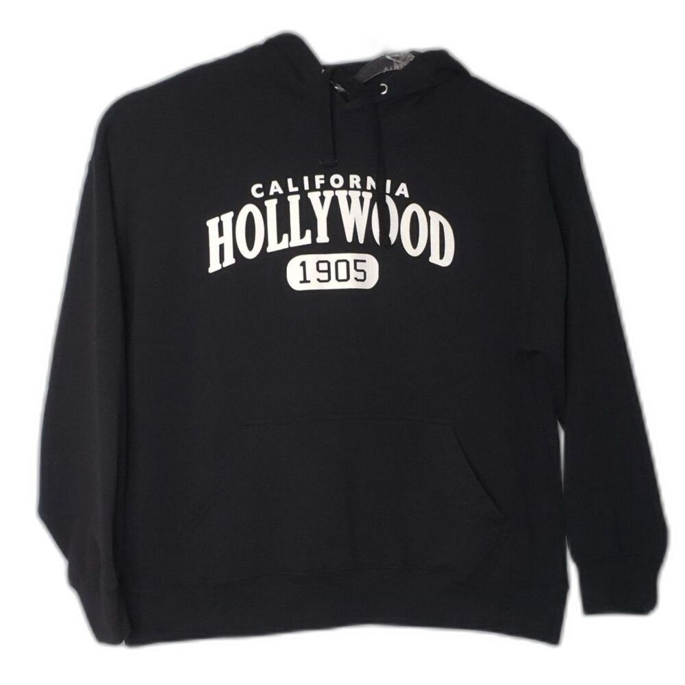 California Hollywood 1905 Black Hoodie Hooded Sweatshirt Size 2XL
